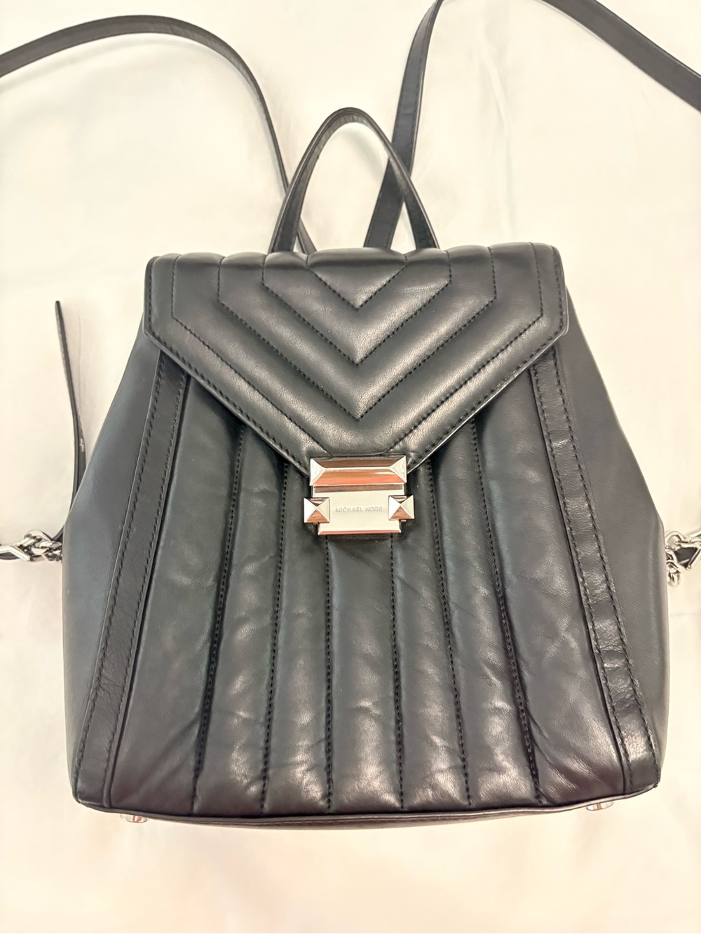 Michael Kors Black Quilted Backpack